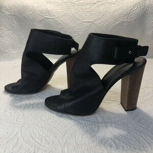 Vince Sandals Genuine Leather Open-Toe Block Heel Adjustable Strap Size 8.5M